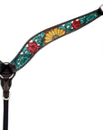 HILASON Western Horse Headstall & Breast Collar American Leather Floral Carving