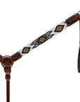 Western Horse Headstall And Floral Beaded Leather Breast Collar