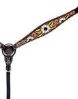 HILASON Western Horse Headstall & Breast Collar American Leather Floral Carving