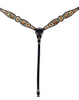 Hand-Carved Leather Western Headstall And Breast Collar Set For Training And Showing