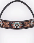 Western Horse Headstall And Floral Beaded Leather Breast Collar