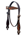 Hand-Carved Leather Western Headstall And Breast Collar Set For Training And Showing