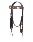 Hand-Carved Leather Western Headstall And Breast Collar Set For Training And Showing