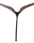 Hilason Horse Floral Hand Carved American Leather Breast Collar Headstall Brown