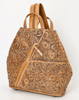 Ohlay Bags Backpack Hand Tooled Genuine Leather