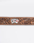 OHLAY Beautifully hand tooled Genuine American Leather Belt Men and Women