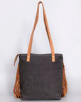 OHLAY OHV122 HOBO Upcycled Canvas Hair-on Genuine Leather women bag western handbag purse