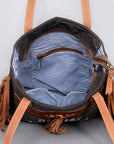 OHLAY OHV122 HOBO Upcycled Canvas Hair-on Genuine Leather women bag western handbag purse