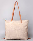 OHLAY Weekender Upcycled Canvas Hair-On Genuine Leather Women Bag Western Handbag Purse | Womens Handbags Belt for Summer