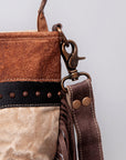 OHLAY OHV129 HOBO Upcycled Canvas Genuine Leather women bag western handbag purse
