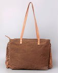 OHLAY OHV131 HOBO Upcycled Canvas Hair-on Genuine Leather women bag western handbag purse