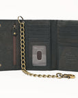 AMERICAN TANNER Genuine Leather Long Bifold Wallet For Men Women H6.5 X W3.25 X D1