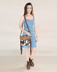 Ohlay Bags OHG112 Envelope Hand Tooled Hair-On Genuine Leather Women Bag Western Handbag Purse