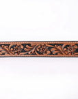 COMFYTACK Western Genuine Leather Belt for Men Women Cowboy Cowgirl Handmade Unisex Full Grain Heavy Duty Floral Tooled Belt