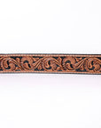 COMFYTACK Western Genuine Leather Belt for Men Women Cowboy Cowgirl Handmade Unisex Full Grain Heavy Duty Floral Tooled Belt