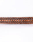 COMFYTACK Western Genuine Leather Belt for Men Women Cowboy Cowgirl Handmade Unisex Full Grain Heavy Duty Floral Tooled Belt