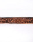 COMFYTACK Western Genuine Leather Belt for Men Women Cowboy Cowgirl Handmade Unisex Full Grain Heavy Duty Floral Tooled Belt