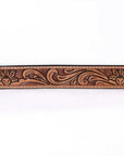 COMFYTACK Western Genuine Leather Belt for Men Women Cowboy Cowgirl Handmade Unisex Full Grain Heavy Duty Floral Tooled Belt