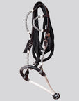 Hilason Western Horse Noseband Genuine Leather Rein With Bosal Set White / Black