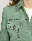 Genuine Vintage leather Women shirt jacket dress ladies girl