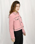 Genuine Vintage leather Women shirt jacket dress ladies girl