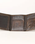 AMERICAN TANNER Genuine Leather Hand Burnished Trifold Wallet For Men Women H4.25 X W3 X D0.5
