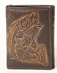 AMERICAN TANNER Genuine Leather Hand Burnished Trifold Wallet For Men Women H4.25 X W3 X D0.5