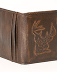 AMERICAN TANNER Genuine Leather Hand Burnished Bifold Wallet For Men Women H4.25 X W3 X D0.5