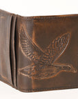 AMERICAN TANNER Genuine Leather Hand Burnished Bifold Wallet For Men Women H4.25 X W3 X D0.5