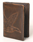AMERICAN TANNER Genuine Leather Hand Burnished Bifold Wallet For Men Women H4.25 X W3 X D0.5