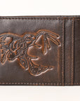 AMERICAN TANNER Genuine Leather Hand Burnished Bifold Wallet For Men Women H4 X W3.25 X D0.5