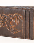 AMERICAN TANNER Genuine Leather Hand Burnished Bifold Wallet For Men Women H4 X W3.25 X D0.5