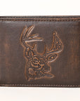 AMERICAN TANNER Genuine Leather Hand Burnished Bifold Wallet For Men Women H3.5 X W4.75 X D0.5