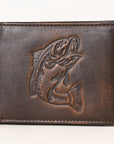 AMERICAN TANNER Genuine Leather Hand Burnished Bifold Wallet For Men Women H3.5 X W4.75 X D0.5