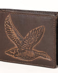 AMERICAN TANNER Genuine Leather Hand Burnished Bifold Wallet For Men Women H3.5 X W4.75 X D0.5
