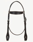 Hilason Western Horse Genuine Leather Headstall Bridle Engraved GS Concho Brown