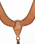 HILASON Western Genuine Leather Horse U Shaped Breast Collar Oiled Tan