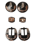 Hilason Western German Silver Hand Engraved Horse Tack Set Buckle Concho