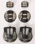 Hilason Western German Silver Hand Engraved Horse Tack Set Buckle Concho