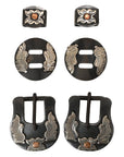 Hilason Western German Silver Hand Engraved Horse Tack Set Buckle Concho