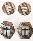 Hilason Western German Silver Hand Engraved Horse Tack Set Buckle Concho