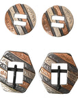 Hilason Western German Silver Hand Engraved Horse Tack Set Buckle Concho