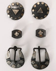 Hilason Western German Silver Hand Engraved Horse Tack Set Buckle Concho