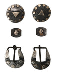 Hilason Western German Silver Hand Engraved Horse Tack Set Buckle Concho
