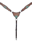 Hand-Carved Leather Western Headstall And Breast Collar Set For Training And Showing