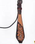 HILASON Western Horse Headstall & Breast Collar American Leather Floral Carving