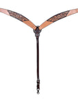 HILASON Western Horse Headstall & Breast Collar American Leather Floral Carving