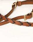 8 Feet Hilason Western Horse American Leather Laced Barrel Roper Reins Brown
