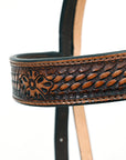 HILASON Western Horse Genuine American Leather Headstall & Breast Collar Set Brown