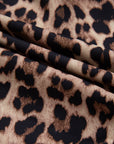 Leopard Lace Trim Short Sleeve Buttoned Shirt